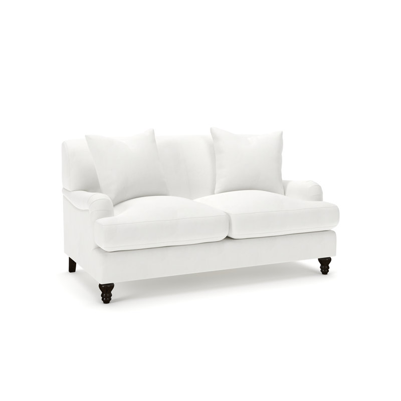 Walters Tight Back Loveseat, Classic Bleach White Twill