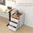 Cabinets: Home Office Storage with 3 Drawers, Removable Tray | Rolling Under Desk Printer Stand | Snow White | Particle Board-1234299709
