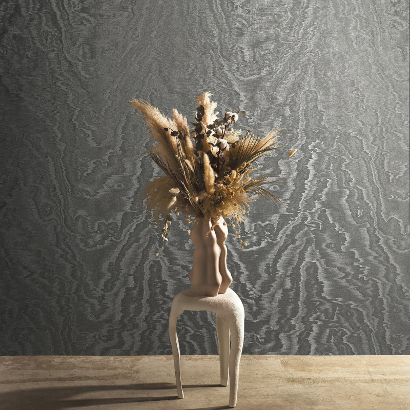 Eclectic 33cm x 70cm Wallpaper Roll, Dark Silver