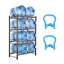Porte-bouteilles double 8 4 bouteilles en noir, permet de ranger 3 et 5 bouteilles dans un espace compact organisé, en fonte à haute résistance avec revêtement de rouille, installation de tracas, rainures de tablette pour les supports de support de cruche de stabilité
