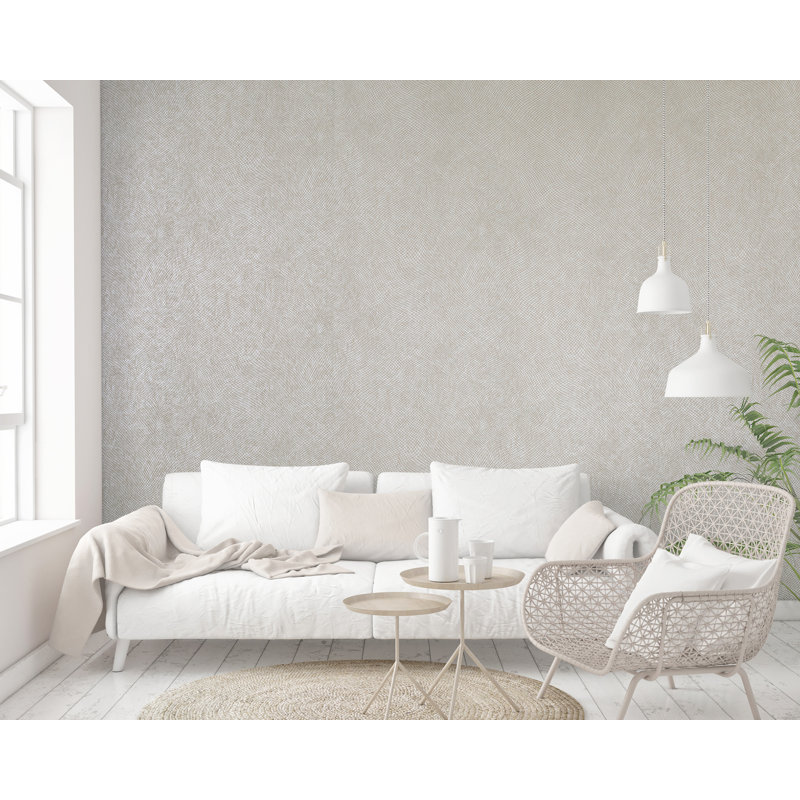 Slow Living 3D Embossed Metallic Geometric Wallpaper Roll, Dusty Lilac