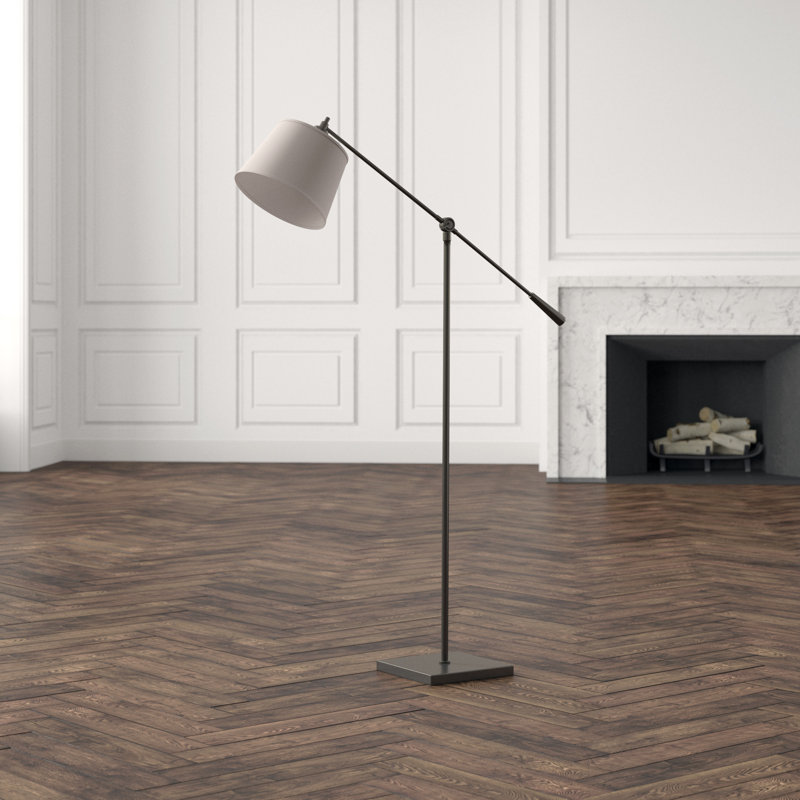 Real Simple Task Floor Lamp, Snowflake, Gunmetal Powder Coat