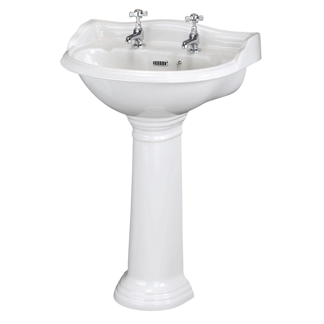 Ryther 60cm Vitreous China Full Pedestal Basin