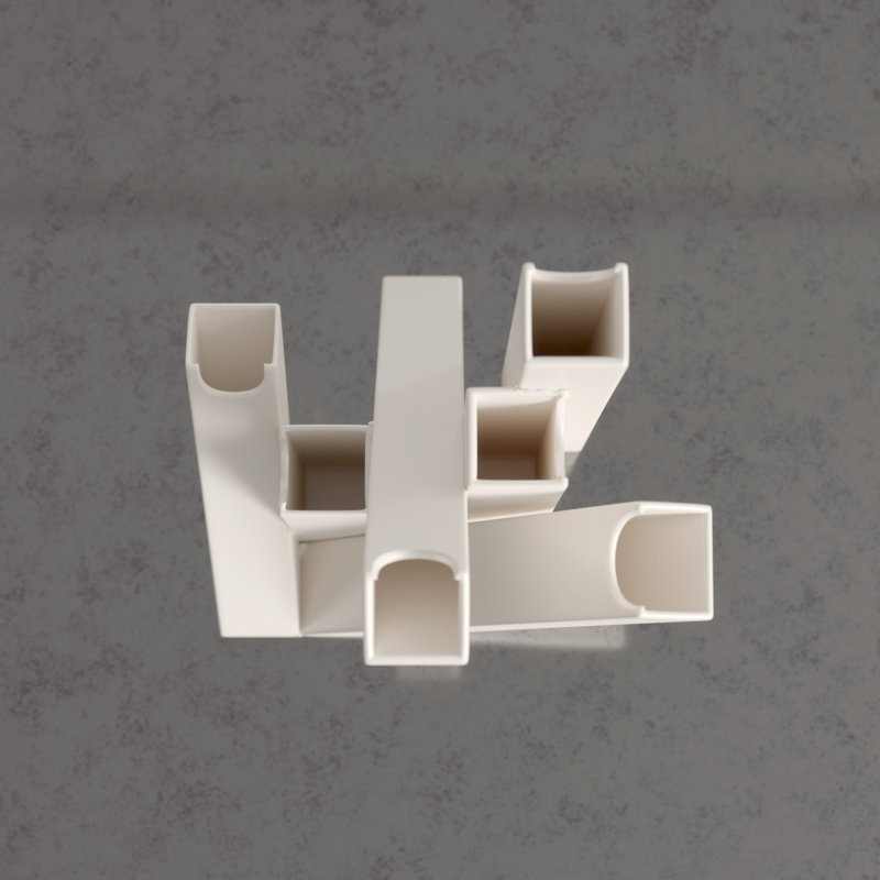 Collage Vase-Matte White, Matte White