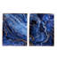 2 panneaux d'art encadrés bleus et dorés, 30,5 x 40 po, magnifiquement marbré, matériaux pour tout espace 2 30,5 x 40, motif époustouflant, fait de qualité