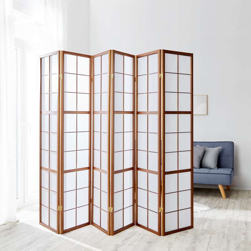 Bastian Room Divider, Brown, 6 Panels