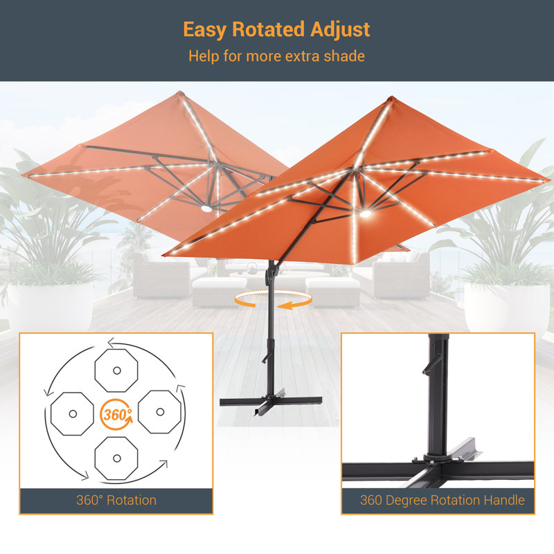 Parasol pivotant à 360 degrés Leipsic 120, Sable