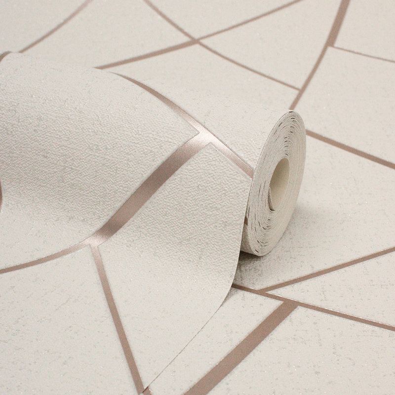 Everly 33' L x 20.5" W Wallpaper Roll, Rose Gold