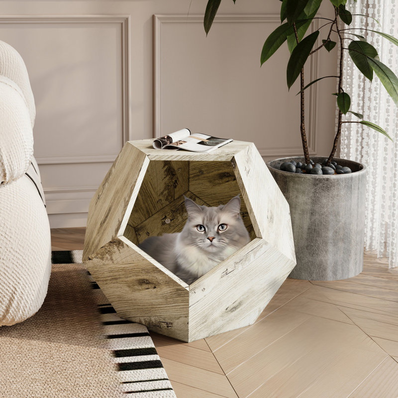 Table d'appoint Modern Pet Furniture, Chêne blanc