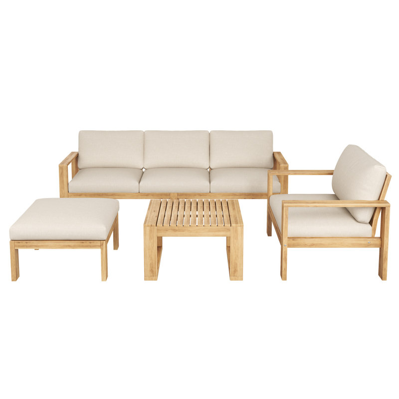 Ensemble de canapé modulaire d'extérieur 4 pièces