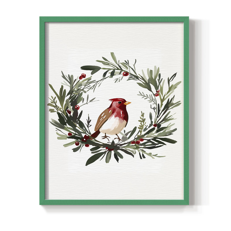 «Christmas Holiday Art CMLIX», reproduction encadrée - bois massif, Vert, H 11 po x l 9 po