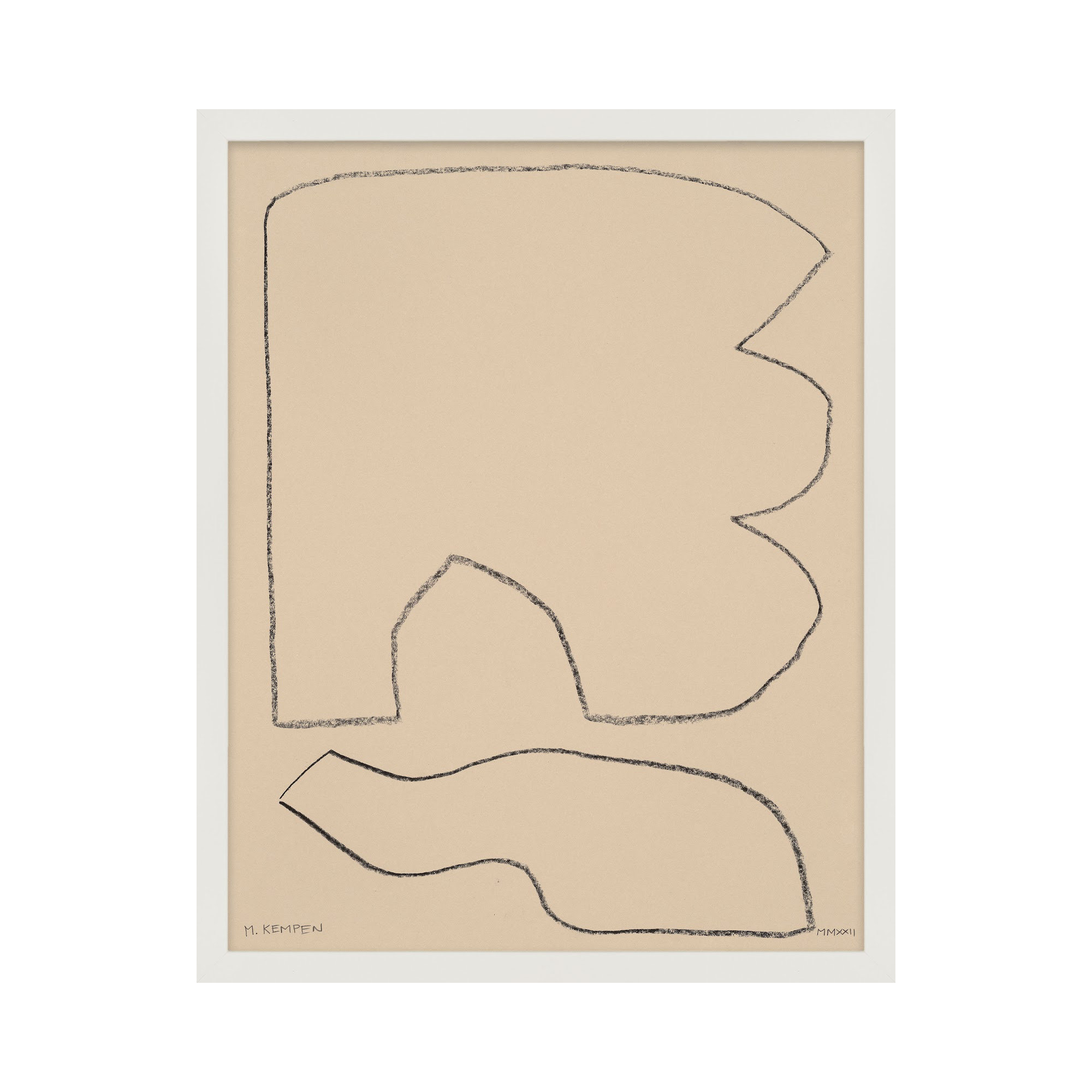 Outlines 3 by Michael Kempen, White Framed, 16" W x 20" H
