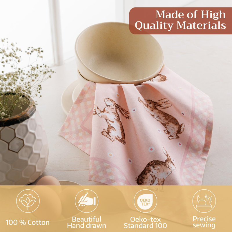 Serviette de table Maison d'Hermine Pâques 100 % coton - 45,7 cm x 45,7 cm