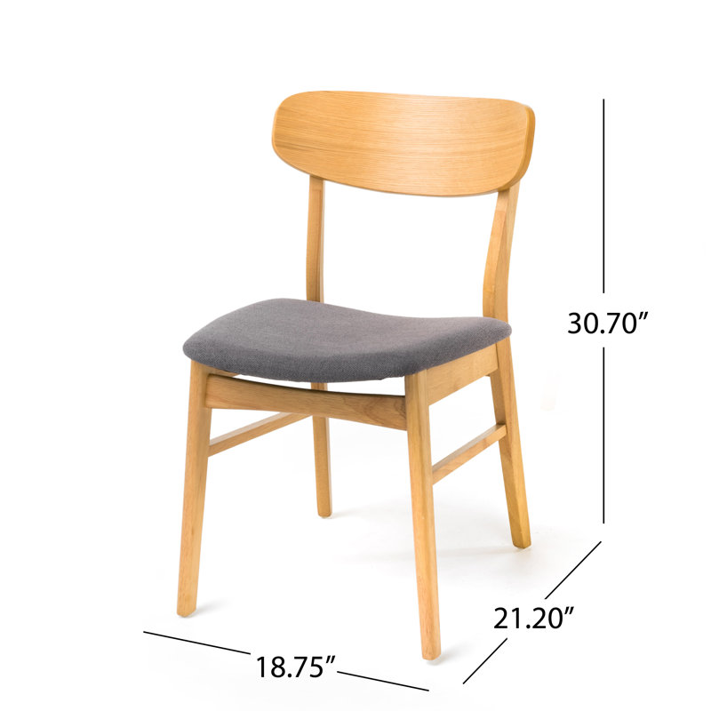 6 - Person Four Leg Dining Set, Dark Grey, Natural Oak