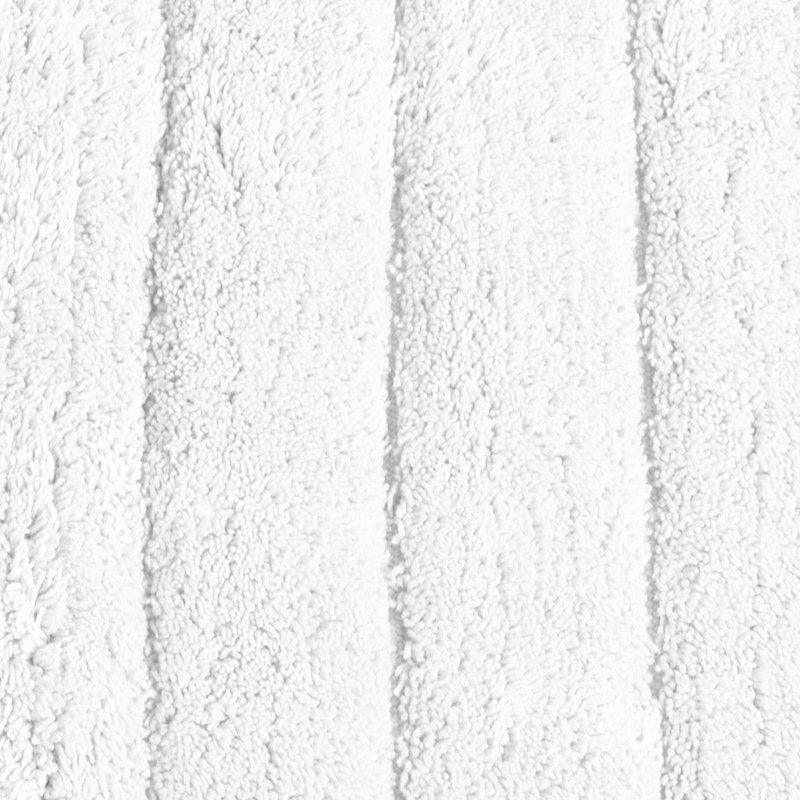 Linear Ribbed Two Piece Bath Mat Set, White