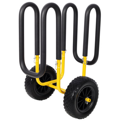 Chariot de transport pour planche à rame et planche de surf en forme de M Suspenz avec pneus sans crevaison de 10 po Chariot de transport de 150 lb couleur Yelloe