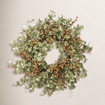 24" Handcrafted Eucalyptus and Berry Everyday Wreath