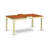 7 Piece Dining Room Table Set Consists of a Rectangle Kitchen Table with Butterfly Leaf and 6 Dining Chairs, Buttermilk & Cherry-124363499-124363502-132366097