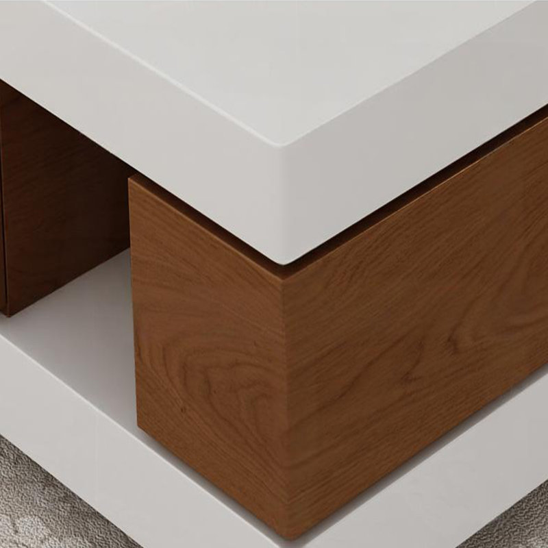 Table basse moderne avec coins arrondis