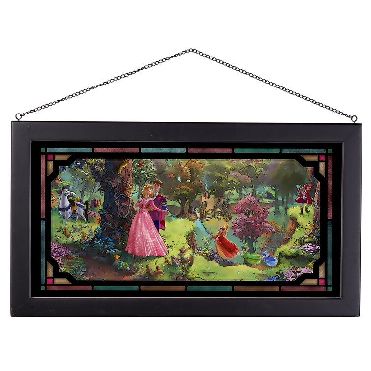 Disneys Sleeping Beauty by Thomas Kinkade - Picture Frame Painting Print on Glass