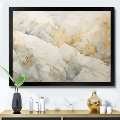 Art sur pierre de glacier beige et doré II - reproductions d'art abstrait