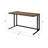 Walnut and Black Writing Desk with USB Port