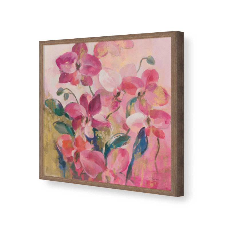 «Abstract Orchid» par Silvia Vassileva, reproduction d'art, Brun, H 20 po x l 20 po