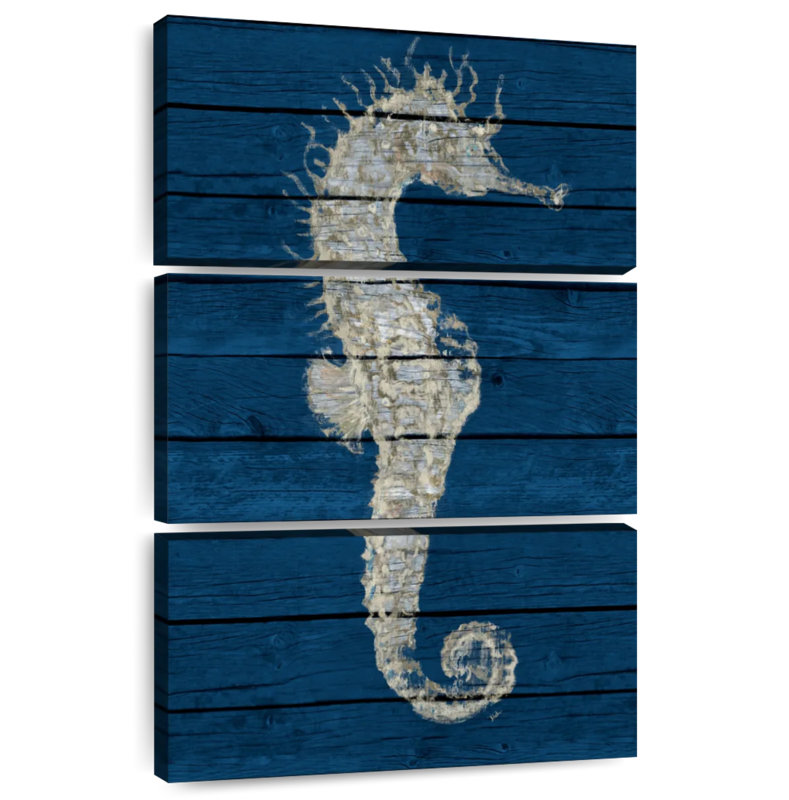 Brampt Antique Seahorse On Blue I