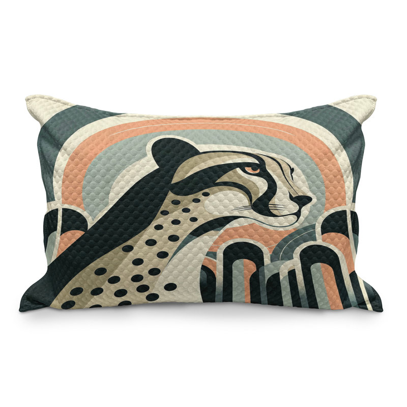 Taie d'oreiller matelassée Ambesonne Cheetah, H 20 po x l 30 po
