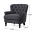 Fauteuil club confortable et tissu gris avec pieds en bouleau, housse et pieds stables