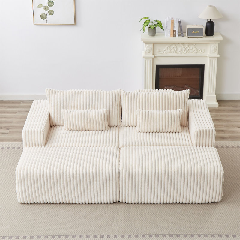 Méridienne surdimensionnée 87 po, Beige