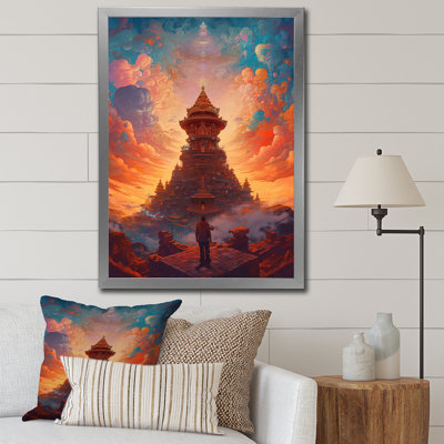 " Ancient Temple In Dreamy Sunset Landscape " Color Photography Print