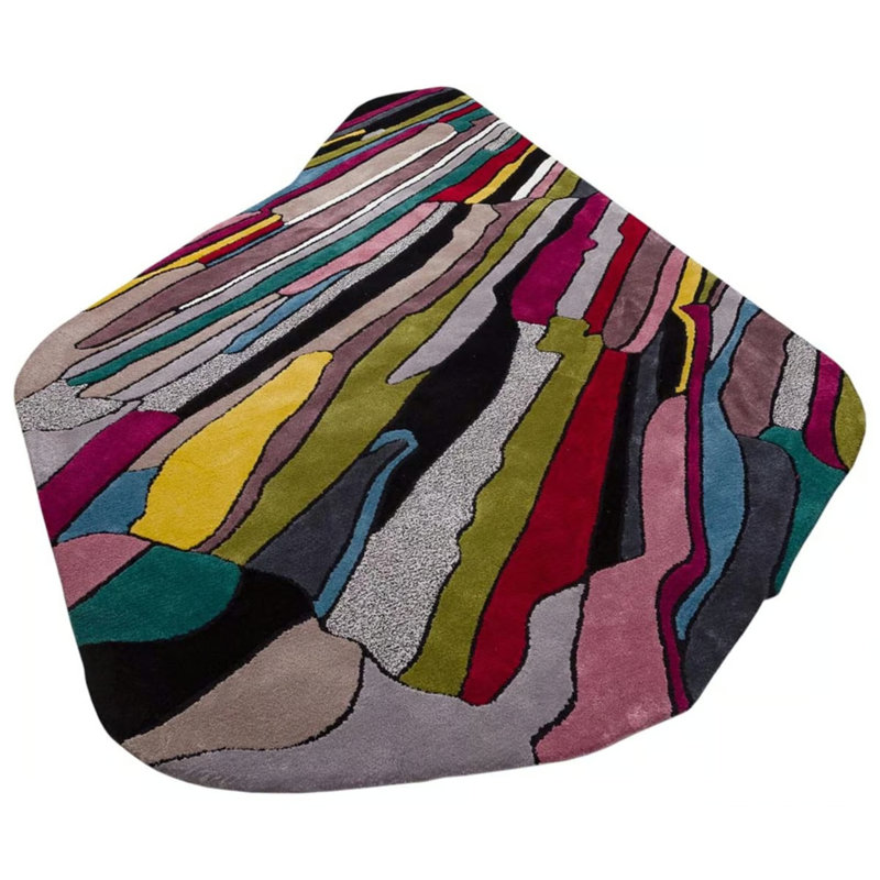 Viscose Striped Indoor Rug, Oval 2'7" x 9'10"