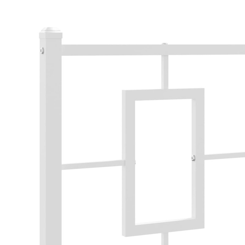 Lit à structure ouverte en métal Onufrei, Simple TG, Blanc