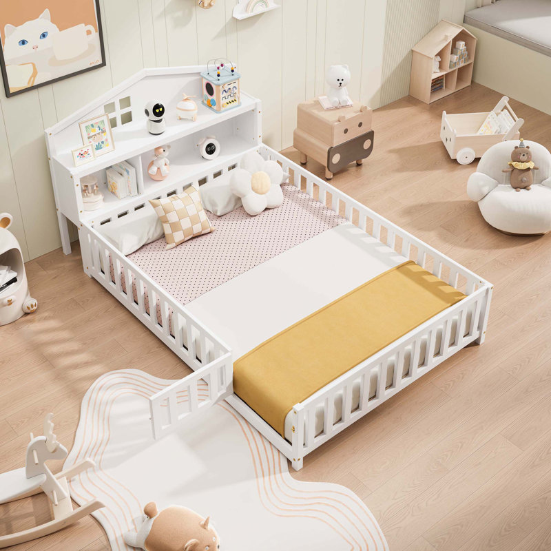 Alain Platform Storage Bed, White