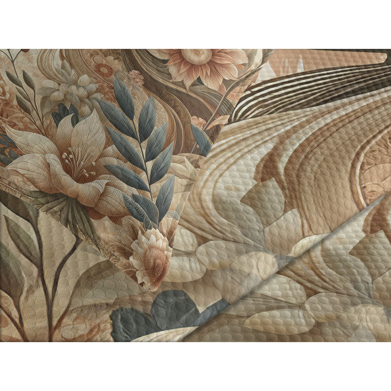 Polyester Floral Coverlet, King Coverlet / Bedspread + 2 Standard Shams