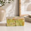 Boîte de rangement décorative en marbre, vert mousse naturel, 2 x 5 pouces, forme rectangulaire