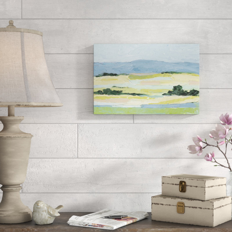 Pastel Hills I by Ethan Harper - Painting Print, Black Floater Framed, 30cm H x 46cm W