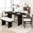 6-Piece Upholstered Rectangular Dining Room Table Set with Bench-390264610