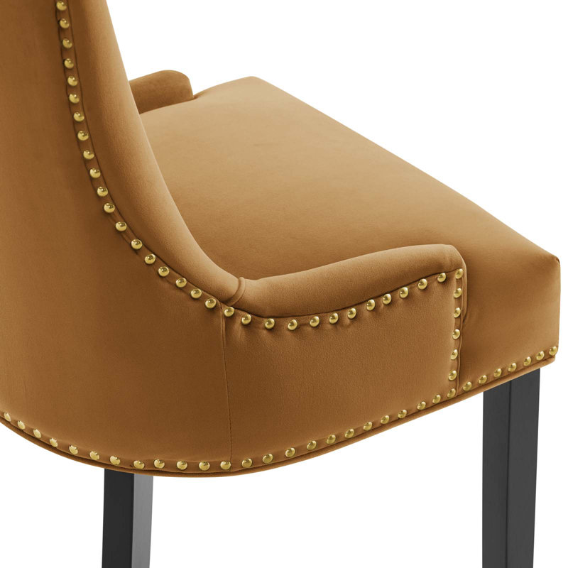 Modway Marquis Performance Velvet Dining Chairs, Cognac