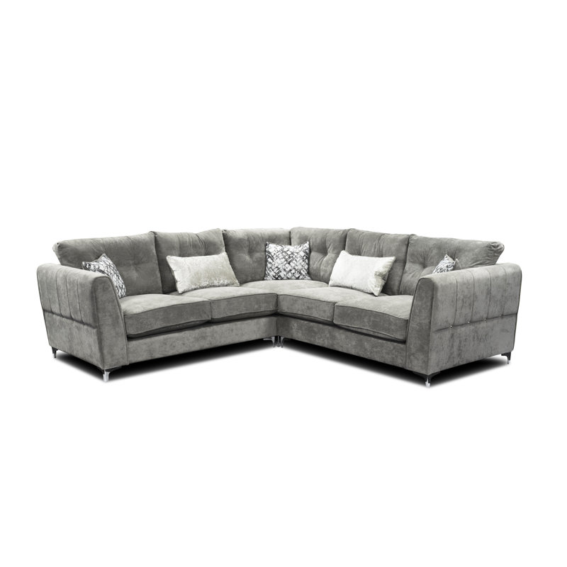 Sara Corner Sofa, Silver, Grey