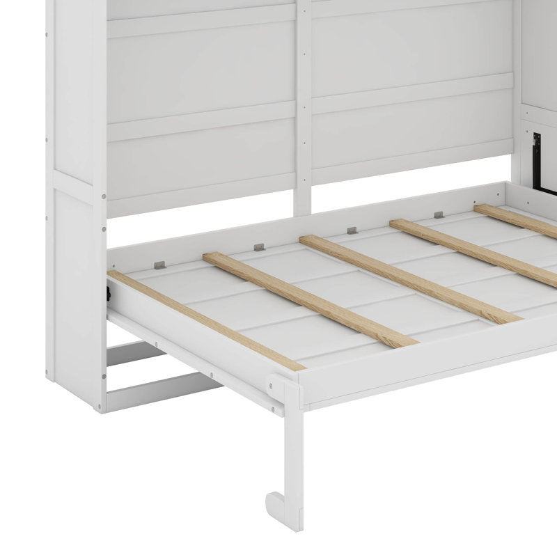 Lit escamotable double pleine grandeur, Blanc, Double