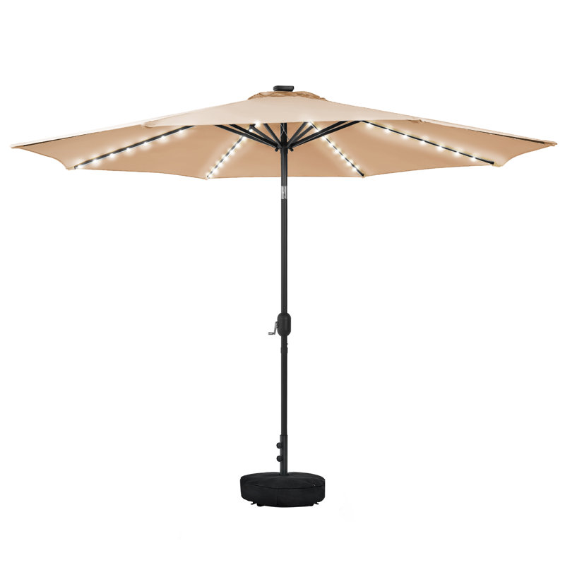 Parasol de patio avec base, Tanné, H 98 po x l 120 po x P 120 po