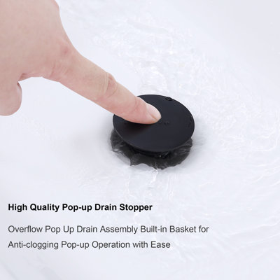 Robinet de salle de bain de 6 pouces, noir mat, 2 becs pivotants à arc élevé à 360°, métal de qualité, système d'économie d'eau avec fond dissimulé, fonction étanche