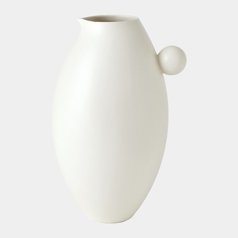Ball Ceramic Pitcher, 160 Ounces, White