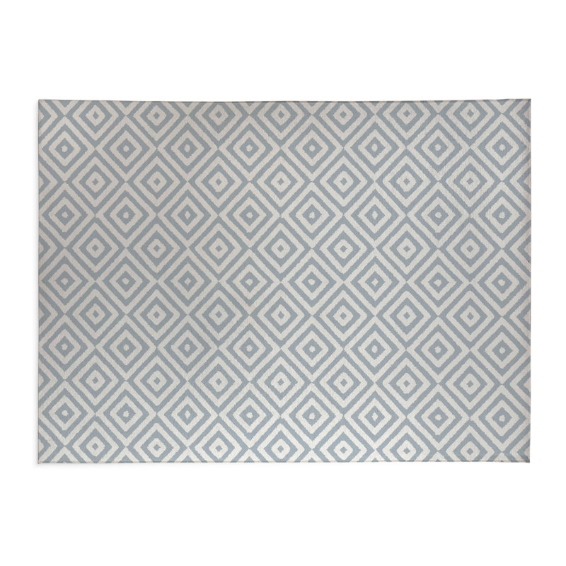 Ikat Eye Indoor Doormat, 36" W x 60" L, Slate Blue