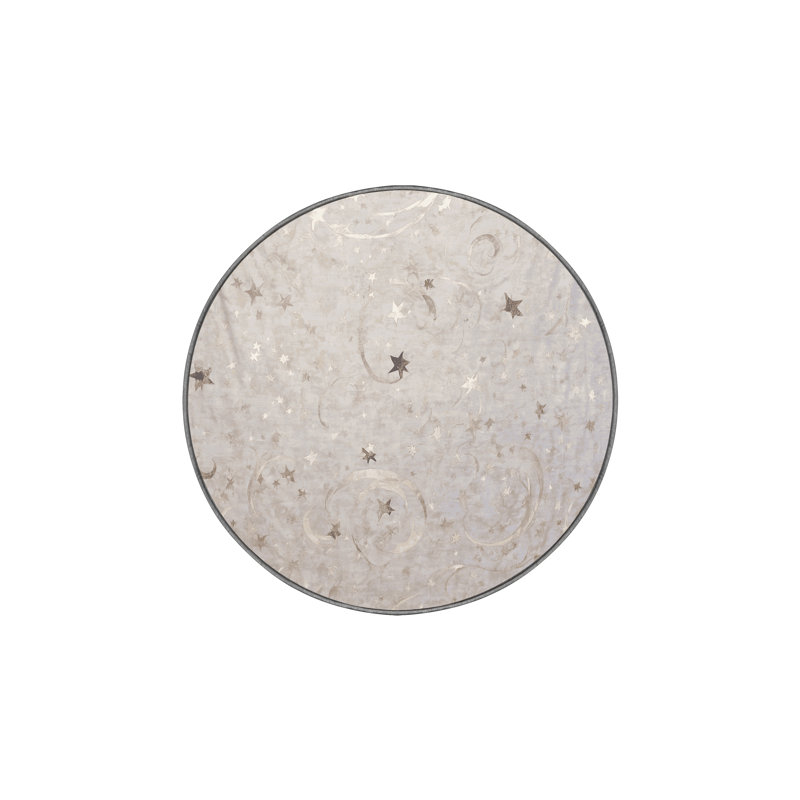 Tapis gris lavable à la machine, Rond 3 pi