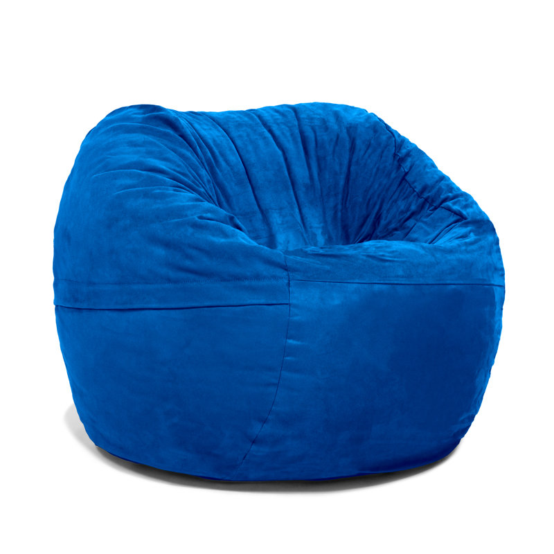 Fauteuil à billes rond 3 pi avec housse amovible Saxx, Microsuède bleuet