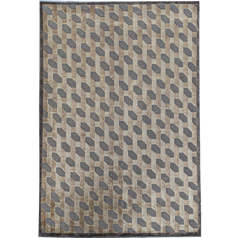 Hand-Knotted High-Quality Taupe Area Rug