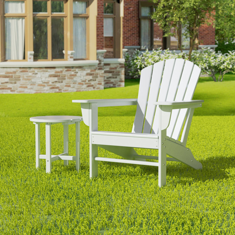 Altura Salvo 18" W Round Outdoor Side Table, White